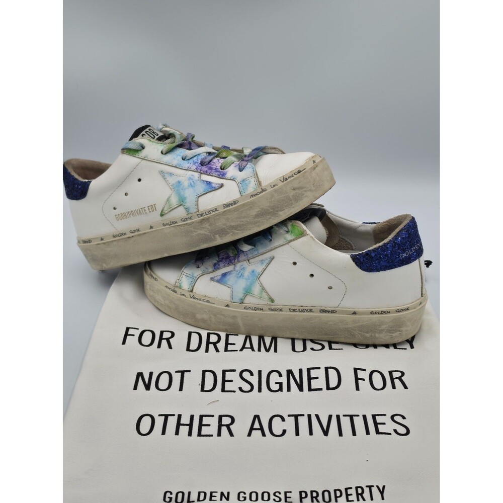 Golden Goose Hi Star Private Edit EU 36 US 6 Blue Glitter Leather Sneakers